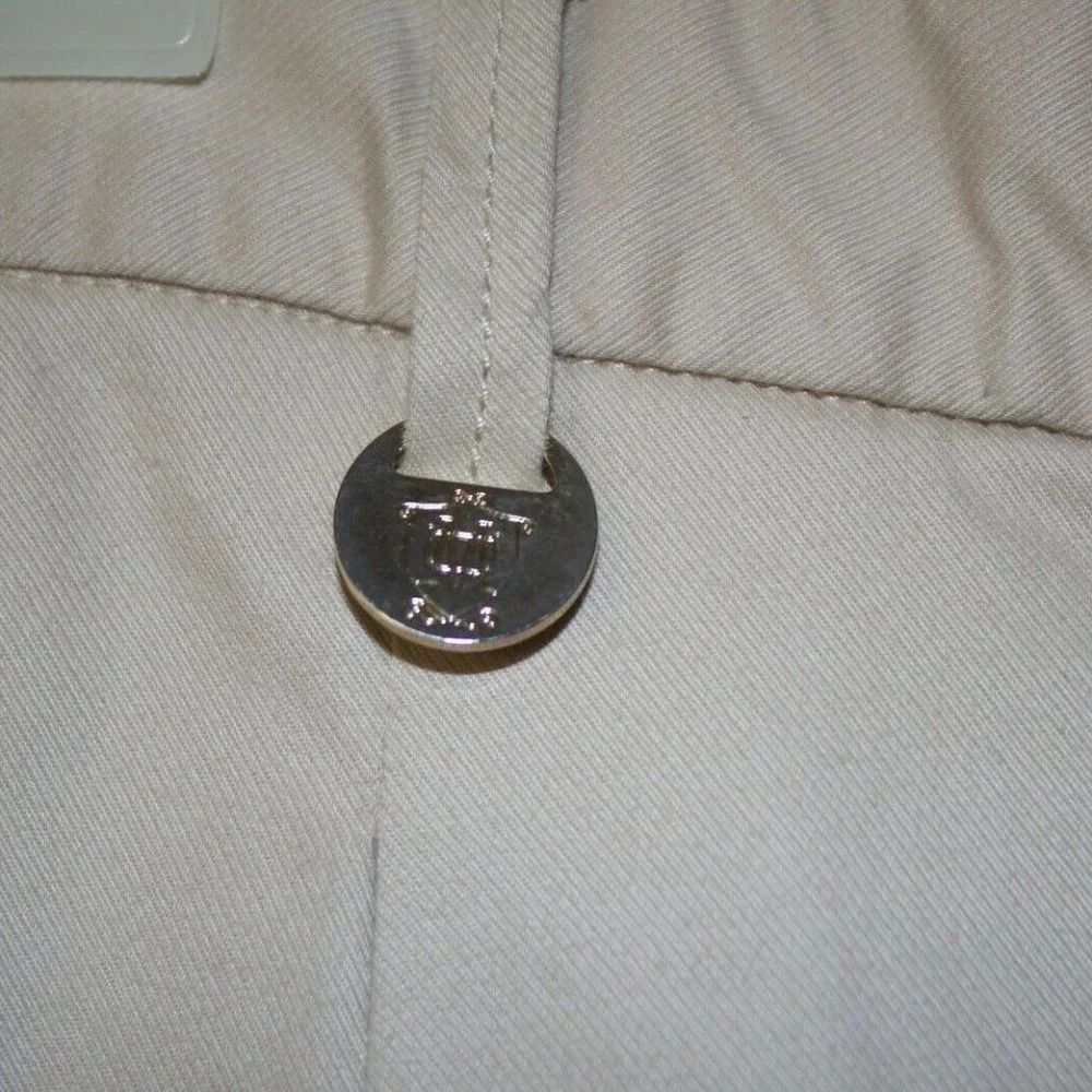 Massimo Dutti Tapered Trouser Pants Size 9.5 Beige Mid Rise Stretch - Picture 5 of 10